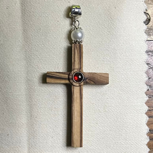 The Blood of the Lamb Olive Wood Cross